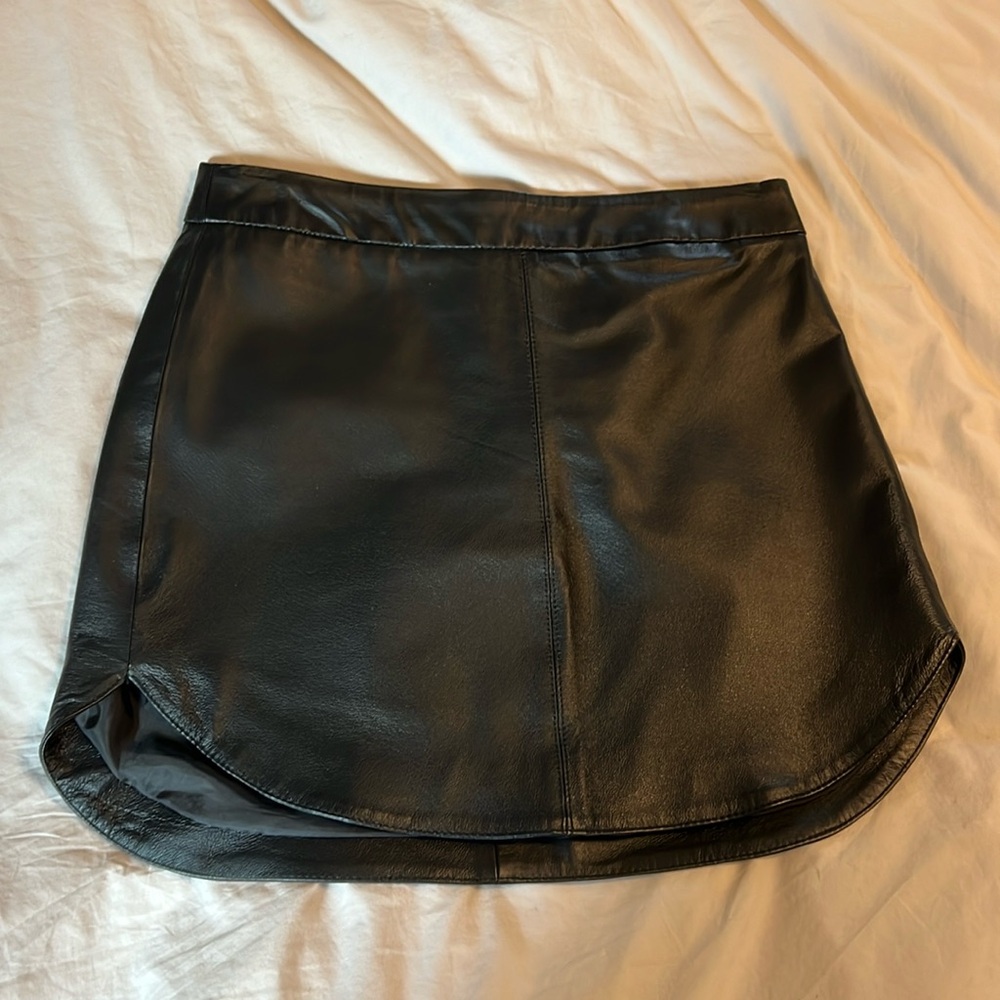BB Dakota Conrad black leather skirt